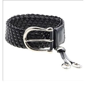 Michael Kors Black Leather Braided Belt M
